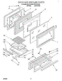 03 - Door And Broiler parts for Whirlpool Range SF314PEAW0 from AppliancePartsPros.com