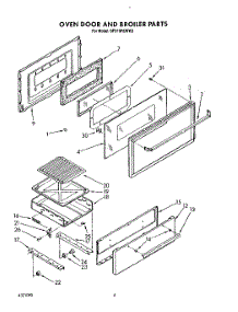05 - Oven Door And Broiler parts for Whirlpool Range SF310PEWW2 from AppliancePartsPros.com