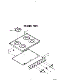 03 - Cooktop parts for Whirlpool Range FGP355VW2 from AppliancePartsPros.com