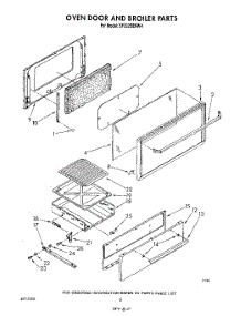 05 - Oven Door And Broiler parts for Whirlpool Range SF332BERW4 from AppliancePartsPros.com