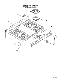 03 - Cooktop parts for Whirlpool Range SF310PEYQ1 from AppliancePartsPros.com