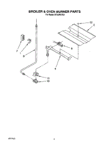 04 - Broiler And Oven Burner parts for Whirlpool Range SF310PEYQ1 from AppliancePartsPros.com