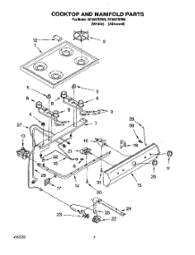 05 - Cooktop And Manifold, Lit / Optional parts for Whirlpool Range SF3007SRN6 from AppliancePartsPros.com