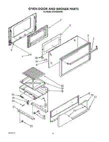 04 - Oven Door And Broiler parts for Whirlpool Range SF302BEWW0 from AppliancePartsPros.com