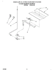 03 - Broiler & Oven Burner parts for Whirlpool Range SF310PEAW0 from AppliancePartsPros.com