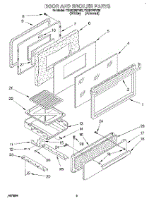 03 - Door And Broiler parts for Whirlpool Range TGR51W0YW2 from AppliancePartsPros.com