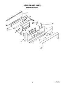 04 - Backguard parts for Whirlpool Range SF336PESW5 from AppliancePartsPros.com