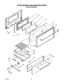 05 - Ovendoor And Broiler parts for Whirlpool Range SF336PESW5 from AppliancePartsPros.com
