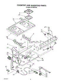 06 - Cooktop And Manifold, Lit / Optional parts for Whirlpool Range SF336PESW5 from AppliancePartsPros.com