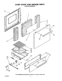 03 - Oven Door And Broiler parts for Whirlpool Range SF0100SRW1 from AppliancePartsPros.com