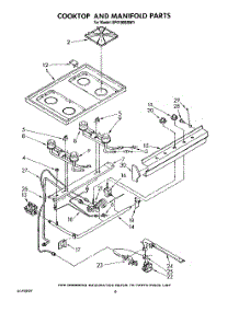 05 - Cooktop And Manifold, Lit / Optional parts for Whirlpool Range SF0100SRW1 from AppliancePartsPros.com
