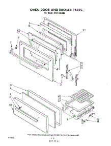 04 - Oven Door And Broiler parts for Whirlpool Range SF3110SKN0 from AppliancePartsPros.com