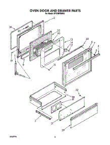 06 - Oven Door And Drawer parts for Whirlpool Range SF370PEWW2 from AppliancePartsPros.com