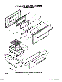 05 - Oven Door And Broiler parts for Whirlpool Range SF336PEWW0 from AppliancePartsPros.com