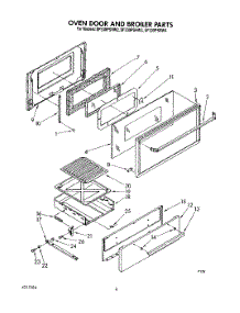 05 - Oven Door And Broiler parts for Whirlpool Range SF330PSRW3 from AppliancePartsPros.com