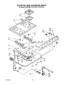 06 - Cooktop And Manifold, Lit / Optional parts for Whirlpool Range SF330PSRW3 from AppliancePartsPros.com