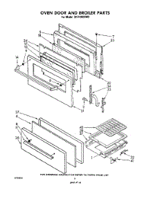04 - Oven Door And Broiler parts for Whirlpool Range SF3100EKW0 from AppliancePartsPros.com