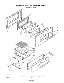 06 - Oven Door And Broiler parts for Whirlpool Range SF5100SRW1 from AppliancePartsPros.com