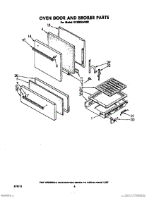 05 - Oven Door And Broiler parts for Whirlpool Range SF3000EPW0 from AppliancePartsPros.com