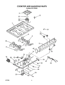 05 - Cooktop And Manifold, Lit / Optional parts for Whirlpool Range SF317PEXW0 from AppliancePartsPros.com