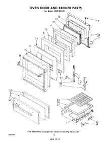08 - Oven Door And Broiler parts for Whirlpool Range SE953PEKT1 from AppliancePartsPros.com