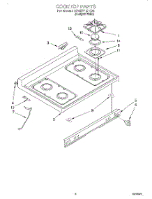 02 - Cooktop parts for Whirlpool Range SF387PEYQ8 from AppliancePartsPros.com