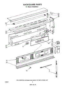 05 - Backguard parts for Whirlpool Range SF350PSK0 from AppliancePartsPros.com