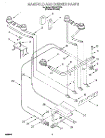 03 - Manifold And Burner parts for Whirlpool Range SS310PEBH0 from AppliancePartsPros.com