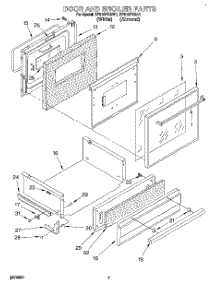06 - Door And Broiler parts for Whirlpool Range SF310PEAN1 from AppliancePartsPros.com