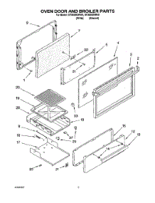 02 - Oven Door And Broiler parts for Whirlpool Range SF305BSWW0 from AppliancePartsPros.com