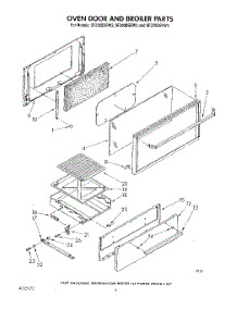04 - Oven Door And Broiler parts for Whirlpool Range SF300BSRW4 from AppliancePartsPros.com