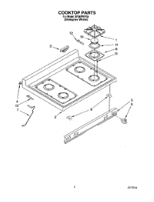 02 - Cooktop parts for Whirlpool Range SF387PEYQ4 from AppliancePartsPros.com