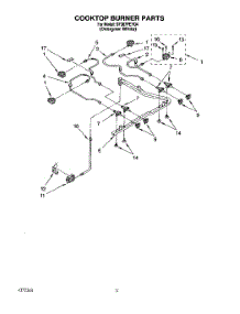 03 - Cooktop Burner parts for Whirlpool Range SF387PEYQ4 from AppliancePartsPros.com