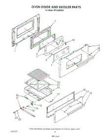05 - Oven Door And Broiler parts for Whirlpool Range SF3100ERW4 from AppliancePartsPros.com