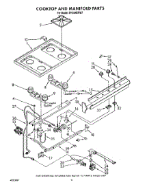 05 - Cooktop And Manifold, Lit / Optional parts for Whirlpool Range SF0100ERW7 from AppliancePartsPros.com