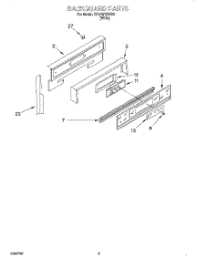 06 - Backguard parts for Whirlpool Range SF370PEWW5 from AppliancePartsPros.com