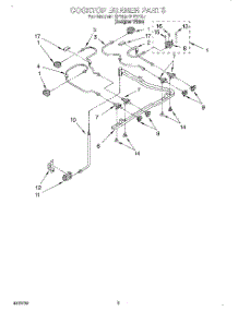 03 - Cooktop Burner parts for Whirlpool Range SF387PEYQ7 from AppliancePartsPros.com