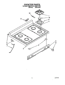 02 - Cooktop parts for Whirlpool Range SF387PCYW2 from AppliancePartsPros.com