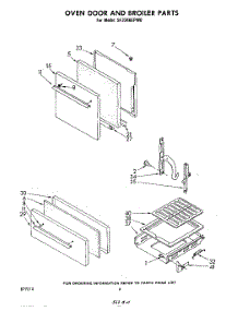 04 - Oven Door And Broiler parts for Whirlpool Range SF334BEPW0 from AppliancePartsPros.com