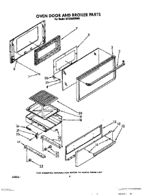 05 - Oven Door And Broiler parts for Whirlpool Range SF332BEWW0 from AppliancePartsPros.com