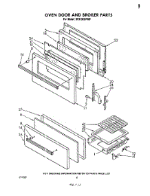 05 - Oven Door And Broiler parts for Whirlpool Range SF3100SPW0 from AppliancePartsPros.com