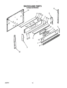 07 - Backguard, Lit / Optional parts for Whirlpool Range SF376PEWW0 from AppliancePartsPros.com