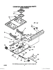 06 - Cooktop And Manifold, Lit / Optional parts for Whirlpool Range SF3000EWW0 from AppliancePartsPros.com