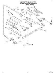 02 - Manifold parts for Whirlpool Range SF302BEAW1 from AppliancePartsPros.com