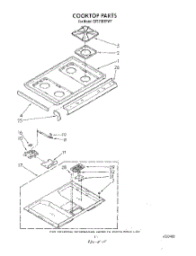 08 - Cooktop parts for Whirlpool Range SF375BEPW7 from AppliancePartsPros.com