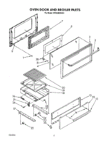 05 - Oven Door And Broiler parts for Whirlpool Range SF302BEWN1 from AppliancePartsPros.com