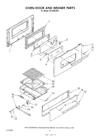 05 - Oven Door And Broiler parts for Whirlpool Range SF3300ERW1 from AppliancePartsPros.com