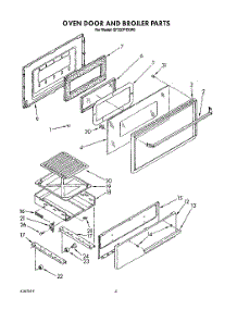 03 - Oven Door And Broiler parts for Whirlpool Range SF337PEXW0 from AppliancePartsPros.com