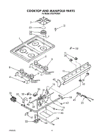 05 - Cooktop And Manifold, Lit / Optional parts for Whirlpool Range SF337PEXW0 from AppliancePartsPros.com