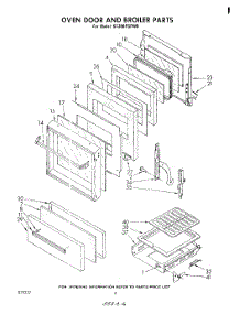 04 - Oven Door And Broiler parts for Whirlpool Range SF300PSPW0 from AppliancePartsPros.com